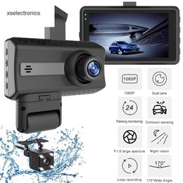 Update Dash Cam Dual Lens 1080P UHD Recording Car Camera DVR Night Vision WDR Built-In G-Sensor Motion Detection 24Hr Parking Monitor Car DVR