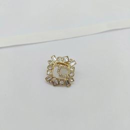 2023 Luxury quality Charm square stud earring with diamond and hollow design have box stamp brooch PS3415 FM1H