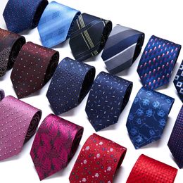 Neck Ties High Grade Mix Colors Brand Necktie Pink Striped Wholesale Classic 75 cm Silk Tie Red Suit Accessories Men Fit Business J230227