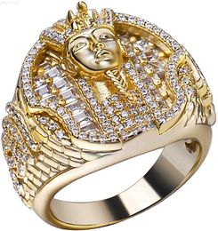 Designer Jewelry 2023 New Style Egyptian Pharaoh King Tut Ring Hop Jewelry Rapper Iced Out Ring