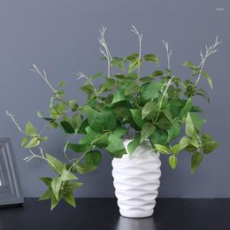 Decorative Flowers Artificial 15-head Bunches Of Honeysuckle Leaves Silk Iron Family Wedding Walls Rattan Decoration Plants