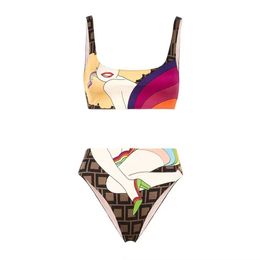 Swimsuit designer bikini sexy women swimwear fashion bikinis letter print split swimsuit backless one-piece cartoon swimsuits