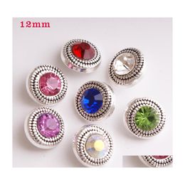 car dvr Other Fashion Mini Rhinestone Snap Button Jewellery Components 12Mm Metal Snaps Buttons Fit Earrings Bracelet Bangle Noosa Tz003 Drop Dhkxe
