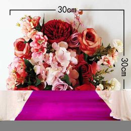 Decorative Flowers & Wreaths Customise Artificial Flower Row Garland Decor Home Curtain Wedding Road Lead Corner Wall Silk Centrepieces Ball