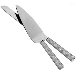 Dinnerware Sets 2pcs Simply Sparkling Silver Cake Knife Glitter Galore Wedding And Server Set Cutter Ceremony