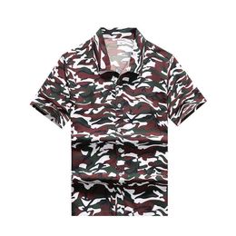 Men's Casual Shirts Camo Hawaiian Shirt Men Short Sleeve Fashion Camouflage Print Beach Aloha Shirts Plus Size S5XL Casual Camisa Hawaiana Hombre Z0224