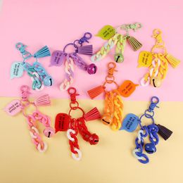 Keychains Creative Acrylic U-shaped Chain Tassel Key Fashion Girl Bag Accessories Car Keychain Couple Gift Jewellery Wholesale