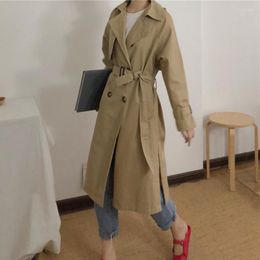 Women's Trench Coats Brown Coat Women's Winter Fashion Casual Solid Colours Loose Slim Long Sleeve Single Breasted With Button Pockets