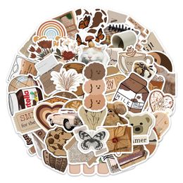 60PCS Brown Aesthetics Stickers Graffiti For Car Laptop Ipad Bicycle Motorcycle Helmet PS4 Phone Kids Toys DIY Decals Pvc Water Bottle Suitcase Decor