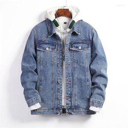 Men's Jackets Cotton Denim Jacket Men Casual Solid Colour Lapel Single Breasted Jeans Autumn Slim Quality Mens