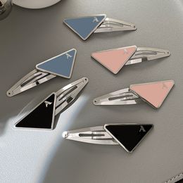 Barrettes New Style Luxury Designer Triangle Hair Clips With Stamp Women Girl Triangle Letter Barrettes Fashion Brand Hair Accessories High Quality Gift