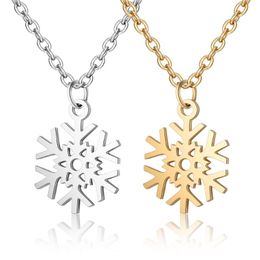Pendant Necklaces Stainless Steel Necklace Fairy Snowflake Pendants Cool Punk Style Long Chain For Men And Women Jewellery Gift