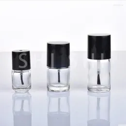 Storage Bottles 5 Pcs Glass Nail Polish Transparent With Cap And Brush Travel Vials Empty Cosmetic Containers 5ml 10ml 15ml