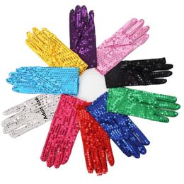 Original Design Adult 1 Pair Five Fingers Sequined gloves Evening Party Costume Gloves dance Women Fashion Accessories
