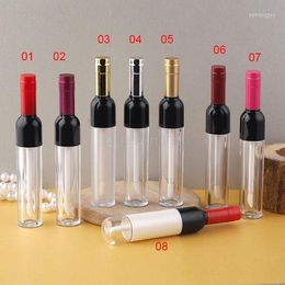 Storage Bottles 5ml Empty Wine Shaped Lip Gloss Containers Lipstick Tube Silver/Gold /Red/Pink Bottle Cosmetic Lipgloss Container