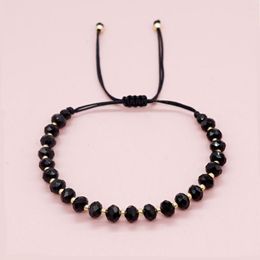 Strand Go2Boho Fashion Jewellery Adjustable Strap Bracelet Gold Colour Seed Bead Black Crystal Bracelets For Women Accessory Jewellery