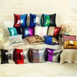Sequin Pillow Case cover Mermaid Pillow Cover Glitter Reversible Sofa Magic Double Reversible Swipe Cushion cover