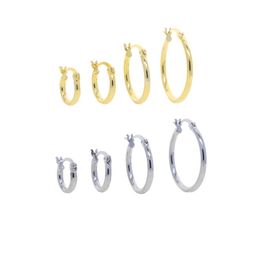 Hoop Earrings & Huggie 925 Sterling Silver Various Sized Tube Earring Classic Fashion Women Girl Geometric Jewellery