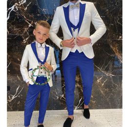 Men's Suits Blazers Jacquard Double Breasted Boys Suit 3 Pieces Formal Kids Blazer Vest Pants For Wedding Slim Fit Jacket Tuxedo Set 230227