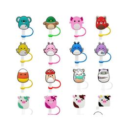 Drinking Straws Sts Custom Plush Toy Cartoon St Topper Sile Mold Er Fashion Charms Reusable Splash Proof Dust Plug Decorative 8 Home Dhbs2