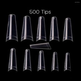 False Nails Clear Coffin Tip Nail Tips For Acrylic 500pcs Half Cover Ballerina French With Bag