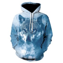 Fashion Trend Brand Men's Cat Digital Print Casual Large Size Hoodie 005