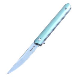 M6701 Flipper Folding Knife D2 Stone Wash Blade CNC G10/Carbon Fiber/ TC4 Titanium Alloy Handle Ball Bearing Fast Open EDC Pocket Knives