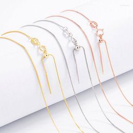 Pendant Necklaces S925 Silver Colour Box Chain For DIY Gift Opal Charms Pendent Plated Golden White Necklace