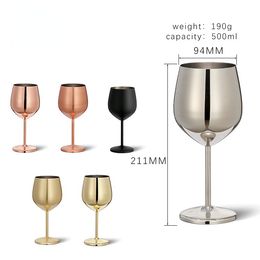 Wine Glasses Stainless Steel Red Bar Creative Goblet Metal Cocktail Champagne Shatter Resistant 230228