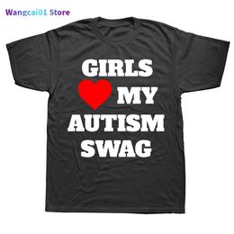 Men's T-Shirts Novelty Girls Heart My Autism Swag T Shirts Graphic Streetwear Short Seve Birthday Gifts Summer Sty T-shirt Mens Clothing 0228H23