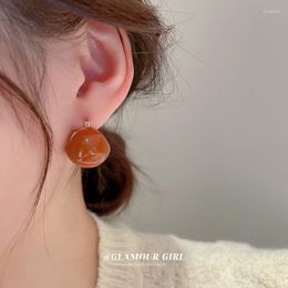 Stud Earrings Retro Drop Oil Bean Ear Button Temperament Fashion Senior Sense Light Luxury Small Ornaments For Women