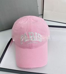 Top Four-Color Washed Peaked Cap Trendy Brand Popular Same Style hat Sun-Shade All-Match Letter Embroidered Baseball Cap for Women