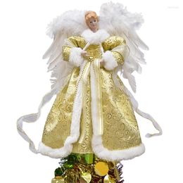 Christmas Decorations Angel Ornaments For Tree Top Gold Angels Figures White Wings Home Office Cafe Garden