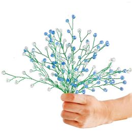 Decorative Flowers Crystal Rhinestone Bud Spray Branch Artificial Bouquets Home Wedding Craft Decoration