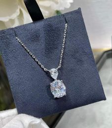 Pendant Necklaces Female Crystal Water Drop Pendants Wedding Party Zircon Jewellery For Women Geometric Big Oval Necklace Clavicle Chain