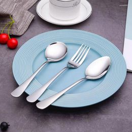 Dinnerware Sets 304 Stainless Steel Fork And Spoon Set Household El Rice Soup Snack Cake Western Tableware