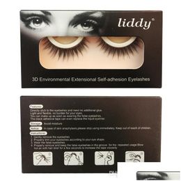 False Eyelashes Lliddy Selfstick 3D Lashes With Selfadhesive Tapes Easy Wear Long Crisscross Fake Extension Tools Drop Delivery Heal Dhopn