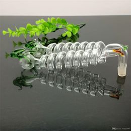 Smoking Accessories Multi-spiral bending pot with colour faucet Glass Bongs Glass Smoking Pipe Water Pipes Oil Rig Glass Bowls Oil Burn