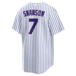 Baseball Jerseys Chicago Dansby Swanson 7 Jesrey White Blue Stripe Colour Button Up Men Size S-XXXL Stitched Mix And Match All Jerseys