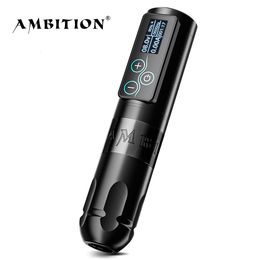 Tattoo Machine Ambition Vibe Wireless Tattoo Machine Pen Powerful Brushless Motor with Touch Screen Battery Capacity 2400mAh for Tattoo Artists 230227