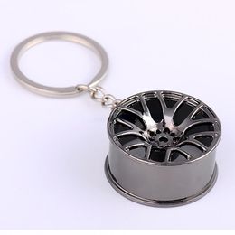 Fashionable Metal Wheel Hub Key Rings Auto Sports Car Keychain Pendant Silver Gold Fashion Jewelry Bag Hangs