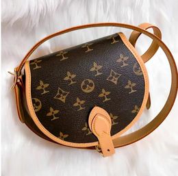 Genuine leather classic flap Horseshoe bag MON0GRAM bag Luxury Designer handbag Shoulder clutch Bags TAMBOURIN Women's mens Embossed messenger crossbody handBags