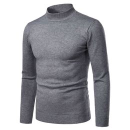 Men's Sweaters Men High Neck Turtleneck Cashmere Knitwear Autumn Winter Thick Warm Sweater Male Slim Pullover Casual Solid Long Sleeves Tops 230228