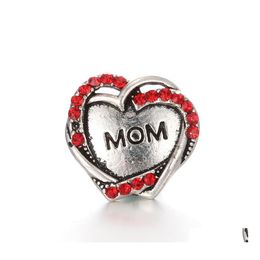 car dvr Other Hq Components Snap Button Jewellery Colorf Rhinestone Love Mom Heart 18Mm 20Mm Metal Snaps Buttons Fit Bracelet Bangle Noosa Za0 Dhh0K