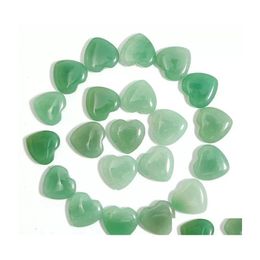 car dvr Stone 20Mm Small Green Aventurine Natural Heart Polished Healing Love Hearts Crystal Crafts For Home Decor Drop Delivery Jewelry Dhidd