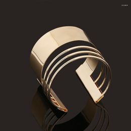 Bangle Cute Wide Open Cuff Bracelets & Bangles For Women Men Gold Silver Colour Alloy Big Male Female Bracelet Fashion Jewellery