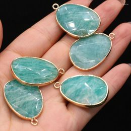 Pendant Necklaces Wholesale Natural Stone Pendants Reiki Heal Faceted Amazonites For Trendy Jewellery Making Diy Women Necklace Supplies