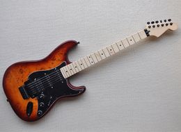 6 Strings Electric Guitar with Burl Maple Veneer Floyd Rose Maple Fretboard Can be Customised as Request