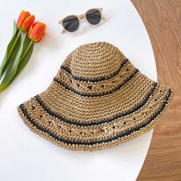Wide Brim Hats Hat Female Japanese Fashion Soft Straw Hat Summer Ladies Seaside Vacation Beach Hat Outdoor Air-breathable Sunhat For Women G230227