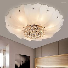 Ceiling Lights Northern Europe Led Decoration For Living Room Luminarias Crystal Flower Shade Lamp